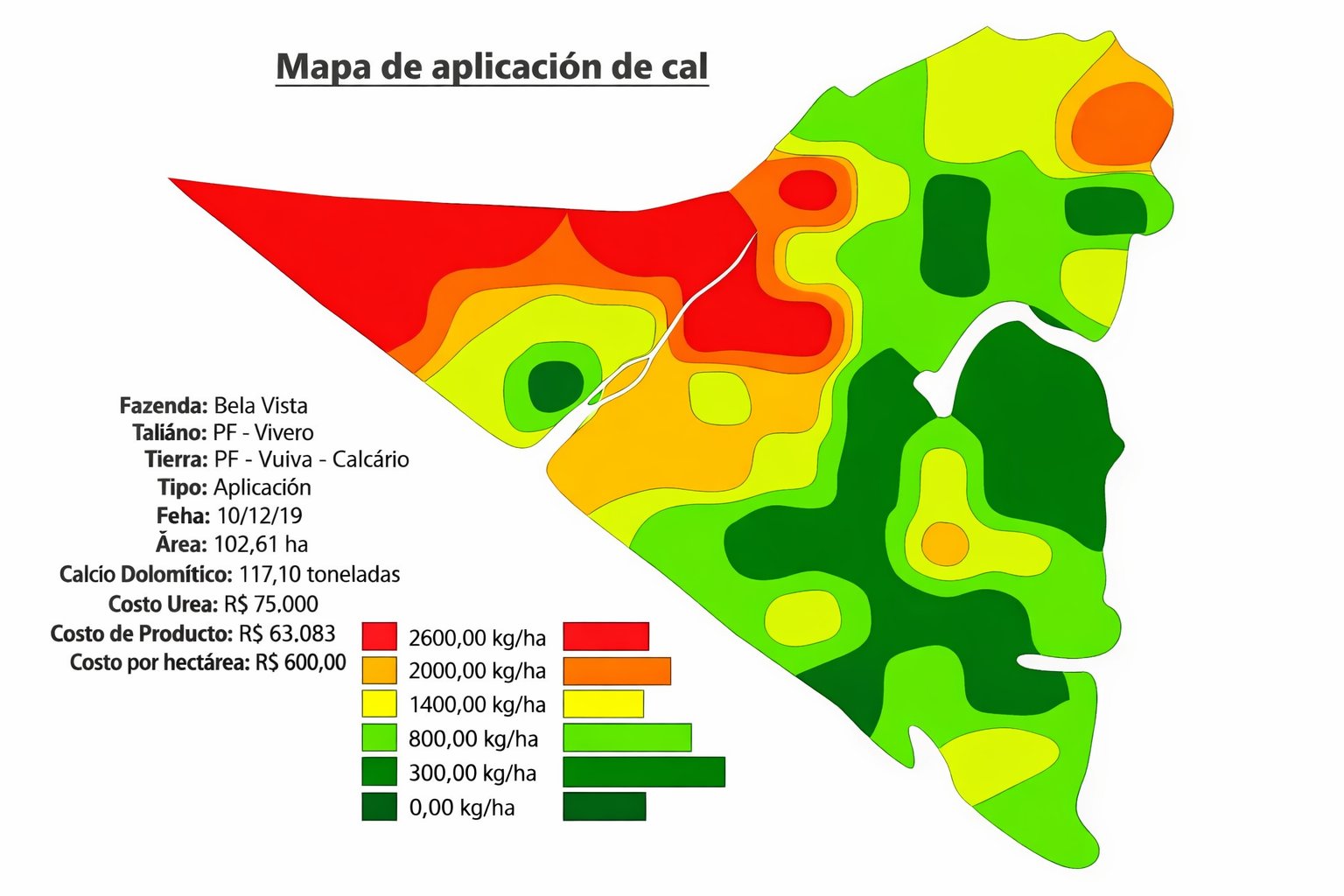 Mapa de prescripción de aplicación variable